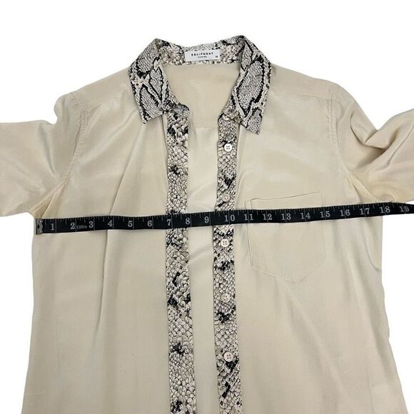 Equipment Femme Silk Cream & Snake Print XSmall Button Up Long Sleeve Shirt Wome - Picture 9 of 11
